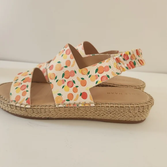 Cole Haan Pinch Maine Citrus Orange Fruit Espadrille Sandals Size 8 - Picture 9 of 9